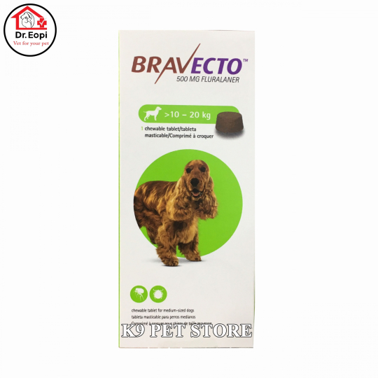 Bravecto 10-20kg - Trị ve ghẻ viêm da Demodex chó