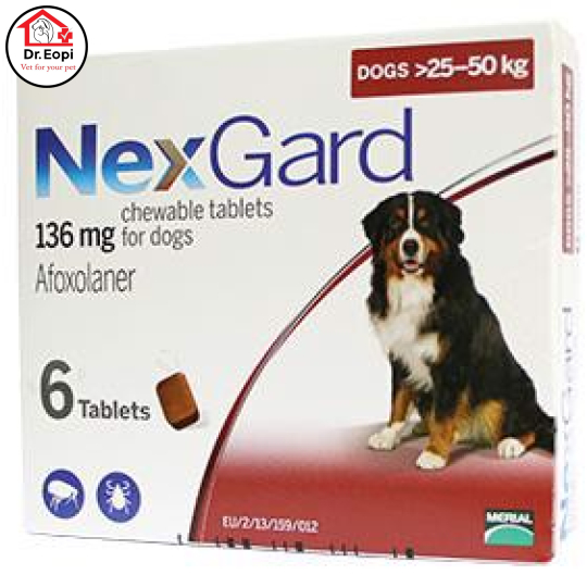NEXGARD  Phòng và trị ve và bọ chét trên chó 25-50kg