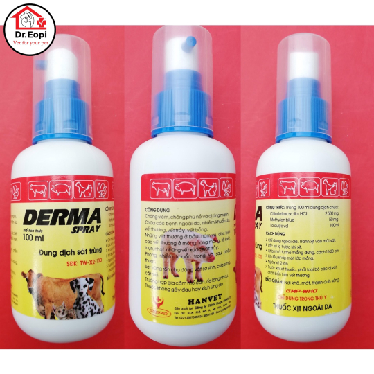 Thuốc Trị Nấm Viêm Da Ở Mèo Derma Spray