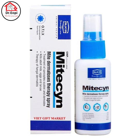 Thuốc Mitecyn trị ghẻ, viêm da ở chó mèo