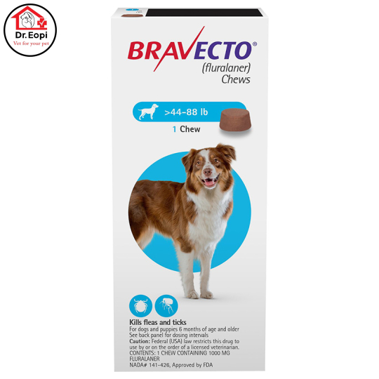 Thuốc trị ve rận cho chó từ 20 – 40kg dạng nhai Bravecto
